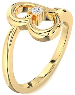 Diamond Gold Heart Promise Ring