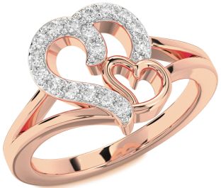 Diamond Rose Gold Heart Ring