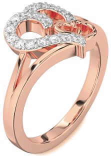 Diamond Rose Gold Heart Ring