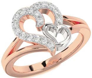 Diamond Platinum & Rose Gold Heart Ring