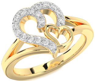 Diamond Gold Heart Ring
