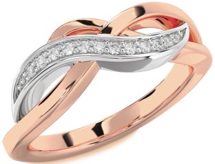 Diamond Platinum & Rose Gold Infinity Ring