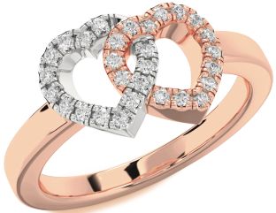 Diamond White Rose Gold Heart Ring