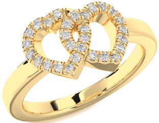 Diamond Gold Heart Ring