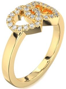 Diamond Gold Heart Ring