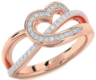 Diamond Rose Gold Heart Infinity Ring