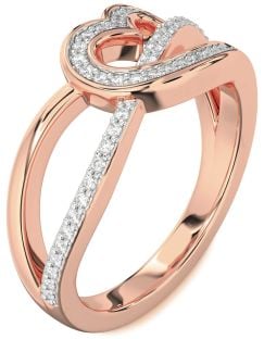 Diamond Rose Gold Heart Infinity Ring