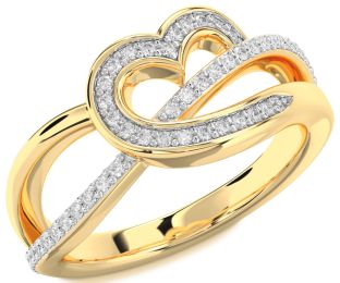 Diamond Gold Heart Infinity Ring