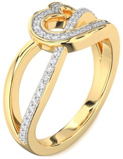 Diamond Gold Heart Infinity Ring