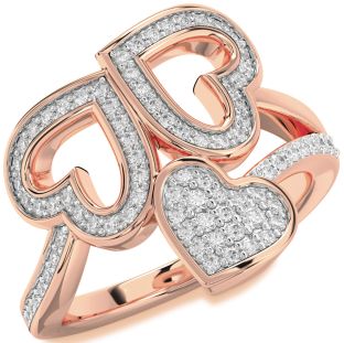 Diamond Rose Gold Heart Pave Ring
