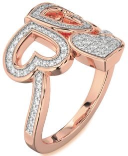 Diamond Rose Gold Heart Pave Ring