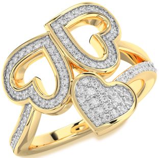 Diamond Gold Heart Pave Ring