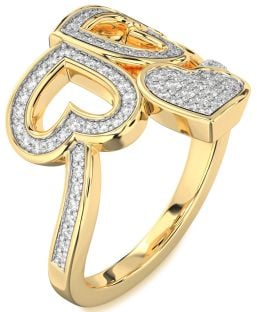 Diamond Gold Heart Pave Ring