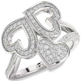 Diamond Platinum Heart Pave Ring