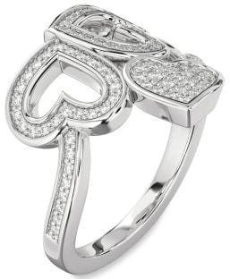 Diamond White Gold Heart Pave Ring