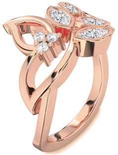 Diamond Rose Gold Marquise Promise Ring