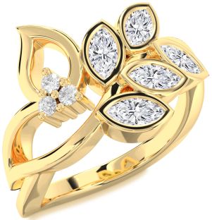 Diamond Gold Marquise Promise Ring