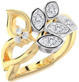 Diamond Platinum & Yellow Gold Marquise Promise Ring