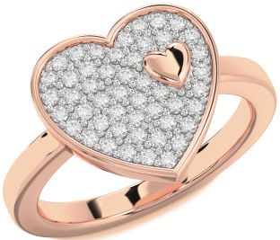 Diamond Rose Gold Heart Promise Ring
