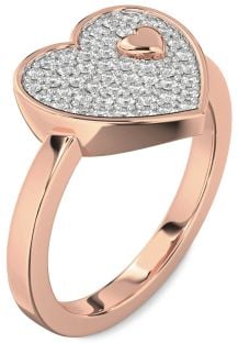 Diamond Rose Gold Heart Promise Ring