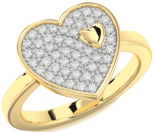 Diamond Gold Heart Promise Ring