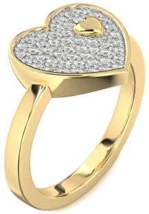 Diamond Gold Heart Promise Ring