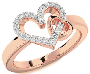 Diamond Rose Gold Heart Ring
