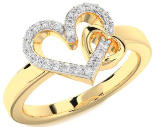 Diamond Gold Heart Ring