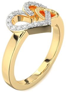 Diamond Gold Heart Ring