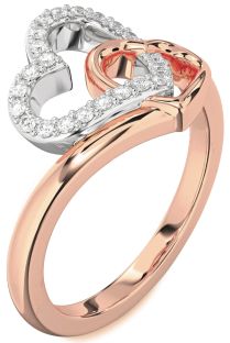 Diamond White Rose Gold Heart Ring