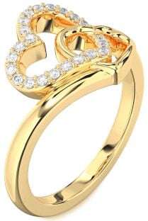 Diamond Gold Heart Ring
