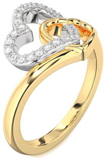 Diamond Platinum & Yellow Gold Heart Ring