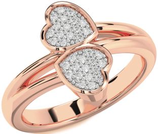 Diamond Rose Gold Heart Ring