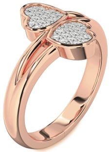 Diamond Rose Gold Heart Ring