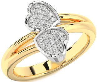 Diamond Platinum & Yellow Gold Heart Ring