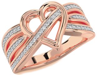 Diamond Rose Gold Heart Ring