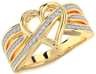 Diamond Gold Heart Ring