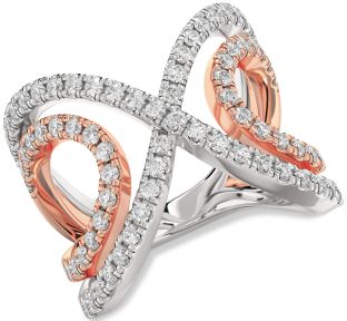 Diamond White Rose Gold Infinity Ring