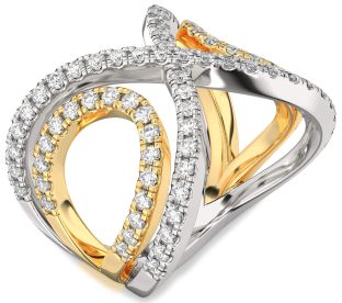 Diamond Silver & 10K gold Infinity Ring