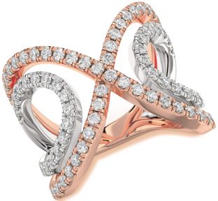 Diamond Platinum & Rose Gold Infinity Ring