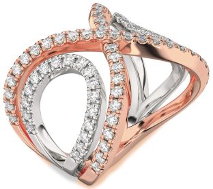 Diamond White Rose Gold Infinity Ring