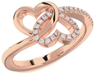 Diamond Rose Gold Heart Ring