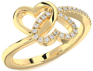 Diamond Gold Heart Ring