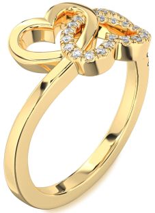 Diamond Gold Heart Ring