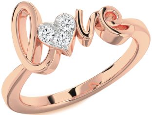 Diamond Rose Gold Heart Promise Ring