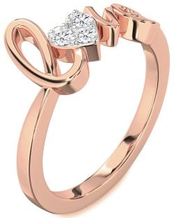 Diamond Rose Gold Heart Promise Ring