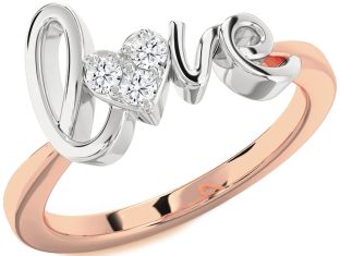Diamond White Rose Gold Heart Promise Ring