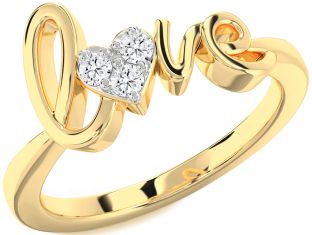 Diamond Gold Heart Promise Ring