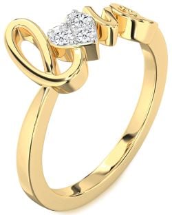 Diamond Gold Heart Promise Ring