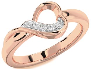 Diamond Rose Gold Heart Ring